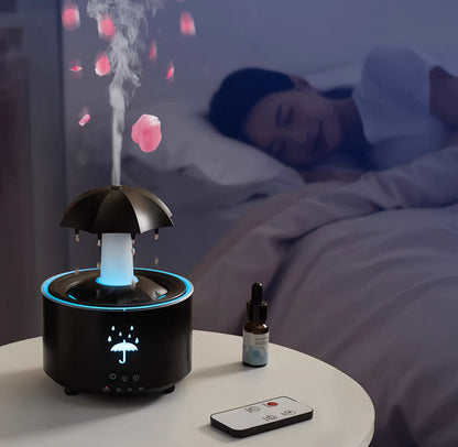 Humidificador de Lluvia con Paraguas LED | Aromaterapia para Hogar y Oficina