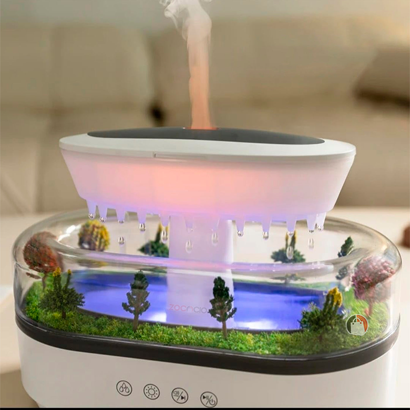Humidificador Bosque Místico: Difusor con Diseño de Paisaje Natural