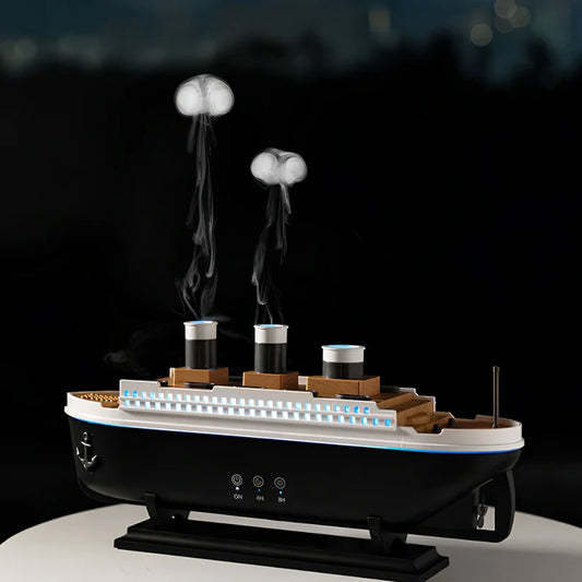 Humidificador Barco Titanic con Aromaterapia y Luces LED – Programable 4H/8H | Ideal para Dormir y Decoración