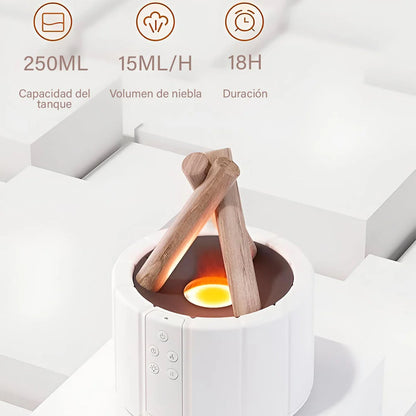 Humidificador de Aroma Llama de Fogata | Difusor Ultrasónico con Efecto Fuego