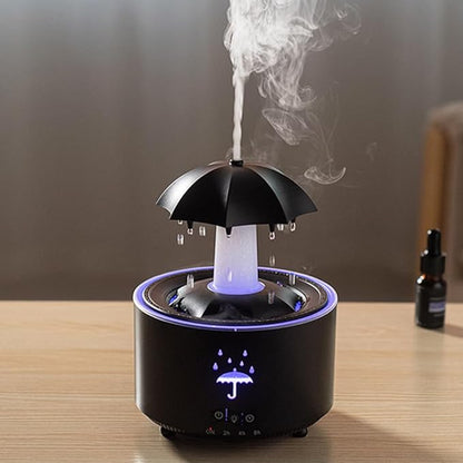 Humidificador de Lluvia con Paraguas LED | Aromaterapia para Hogar y Oficina