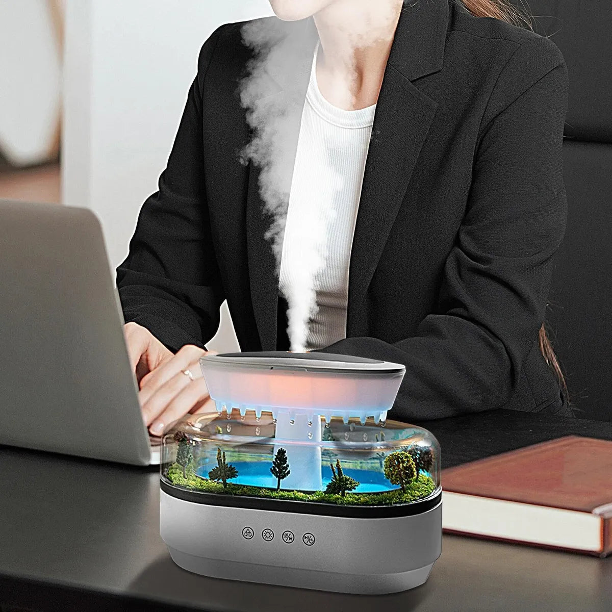 Humidificador Bosque Místico: Difusor con Diseño de Paisaje Natural