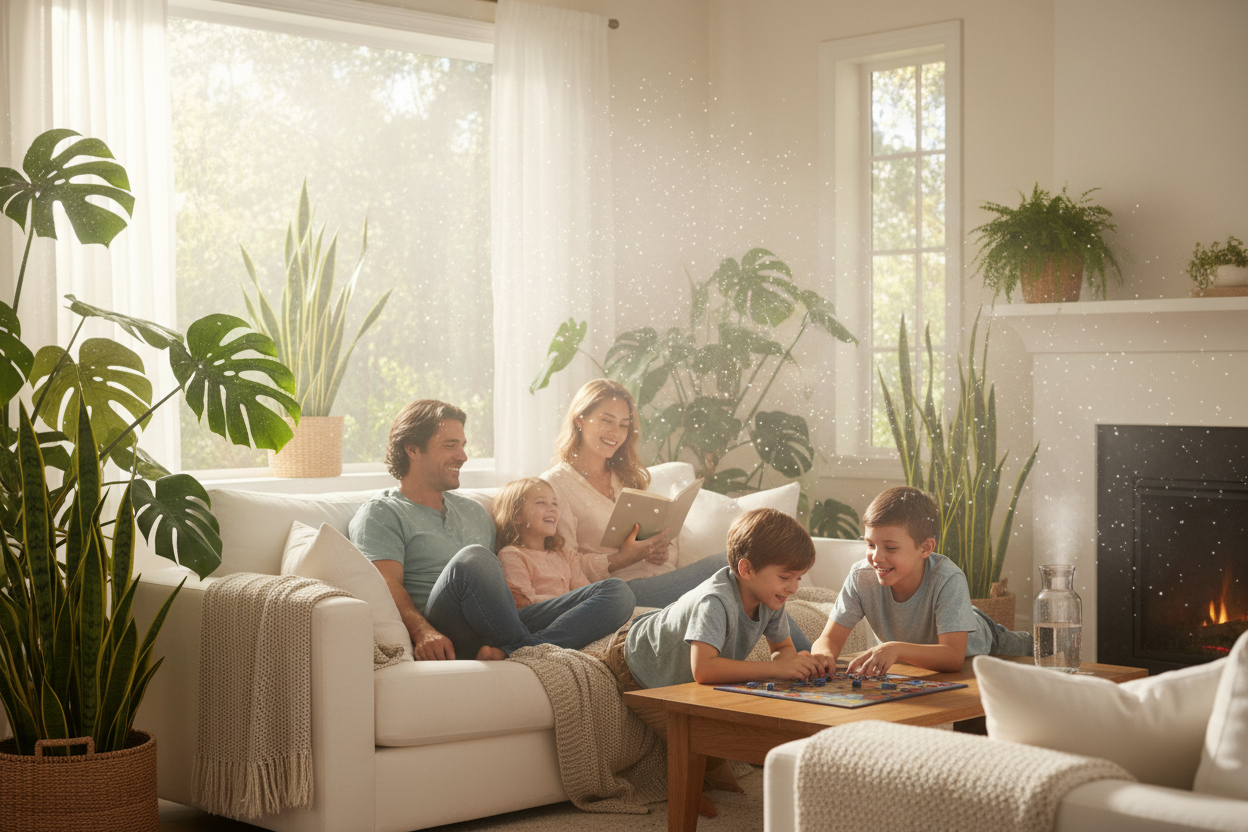 dame la foto igual pero que haya un hombre y una mujer y sus hijos